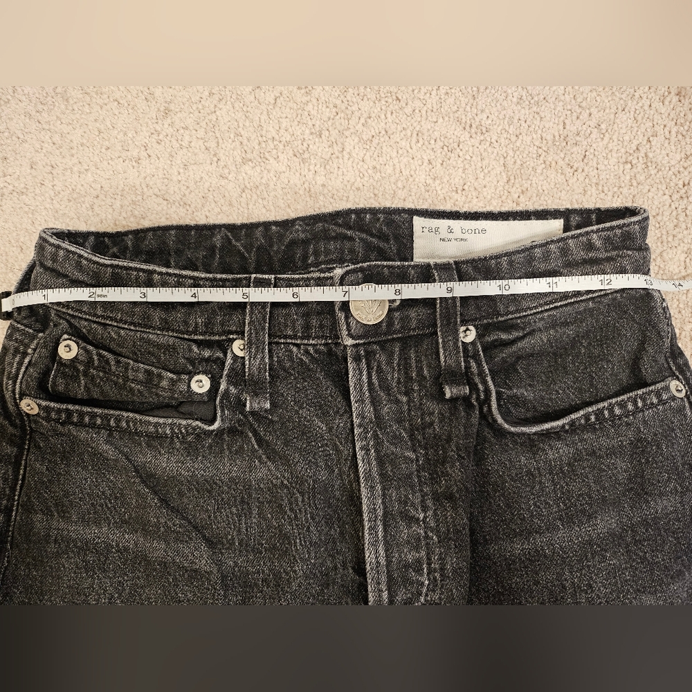 Rag & Bone Denim Skirt Slit Dark Grey 24 - Picture 4 of 5